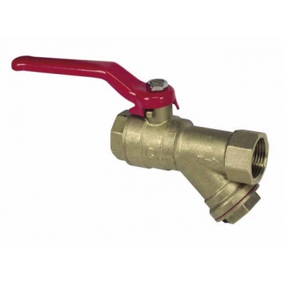 ZAWÓR KULOWY Z FILTREM 3/4'' RĄCZKA CIĘŻKI GW/GW
